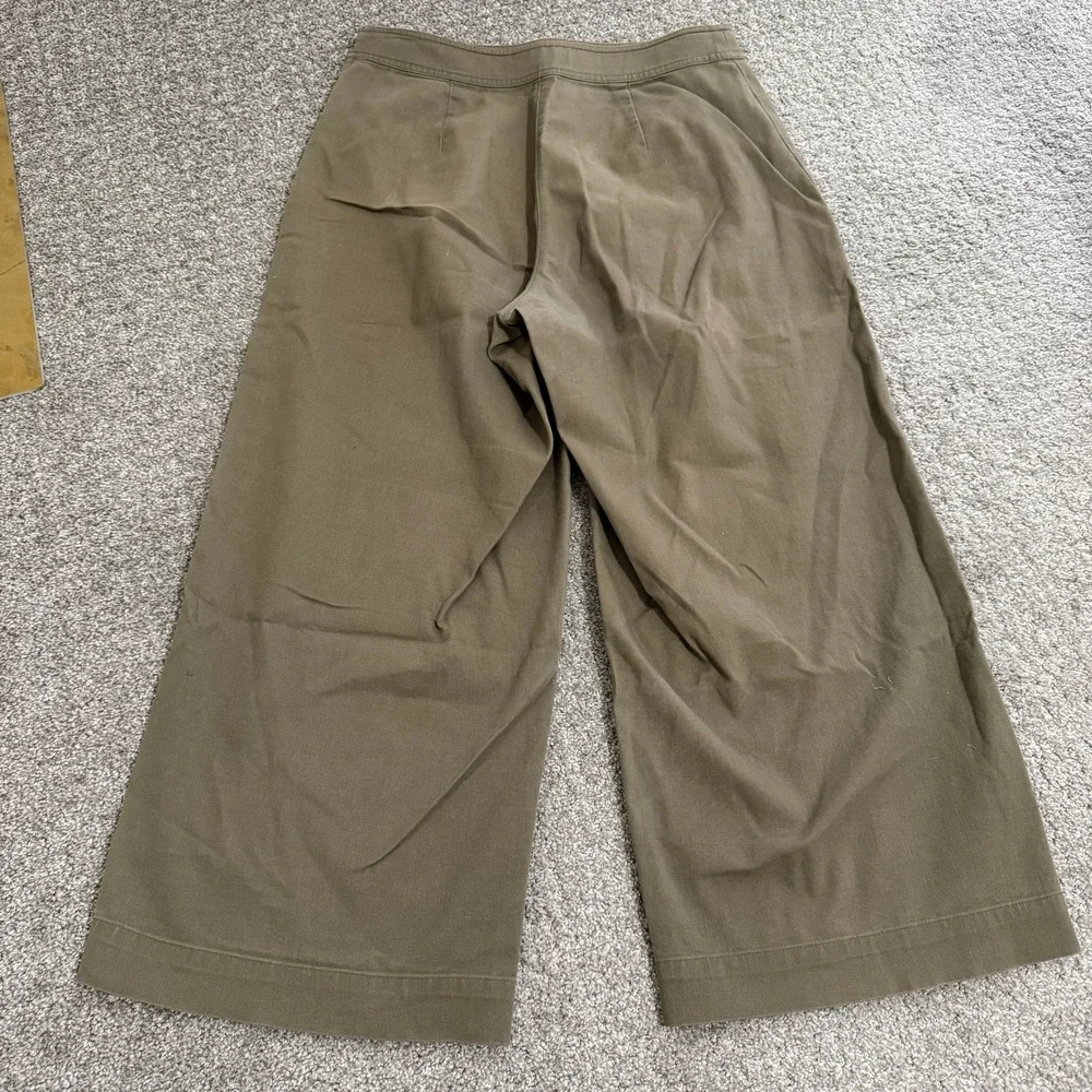 Broome Street Kate Spade Sailor Style‎ Cropped Wide Leg Pants Olive Green Size 0